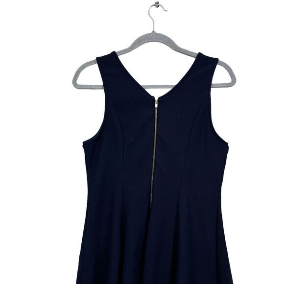 Elodie Nordstrom Womens Tank Dress Fit & Flare Stretch Ribbed Back Zip Navy Sz L - Picture 4 of 6
